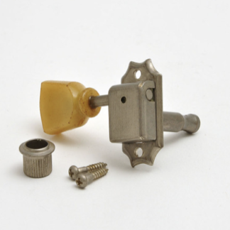 Gotoh Kluson-type vintage tuners with tulip wings. Aged nickel GRM3T
