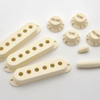 Göldo Strat-Singlecoil cover set / Plastic aged