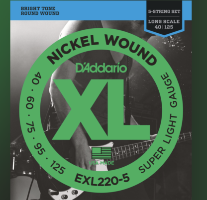 D'Addario EXL220-5 Super Light 040 - 125 (5-str.) round wound