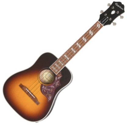 Epiphone Hummingbird Ukulele Tenor Tobacco Sunburst m. pickup og taske.