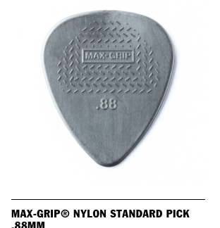 Dunlop MAX-GRIP® NYLON STANDARD PICK 0.88mm