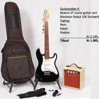 Søvads Guitarpakke 3 El-guitar Junior sort.