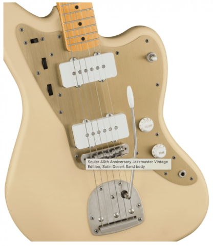 Squier 40th Anniversary Jazzmaster Vintage Edition, Satin Dessert Sand. SOLGT - Image 5