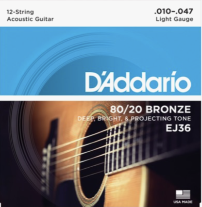 D'Addario EJ36 Bronze light 12-str