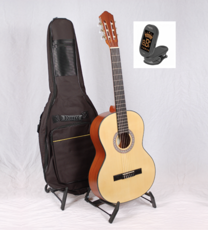 Søvads Guitarpakke 4. Spansk guitar natur m. taske og tuner.