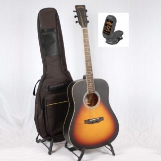 Søvads Guitarpakke 5. Western guitar sunburst m. taske og tuner.