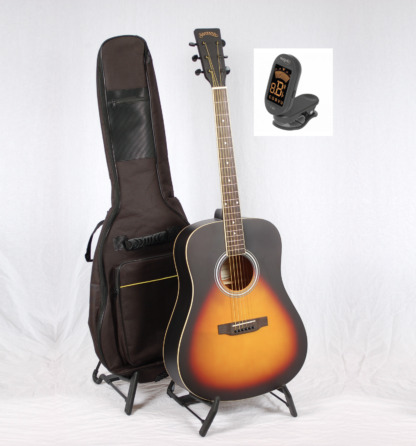 Søvads Guitarpakke 5. Western guitar sunburst m. taske og tuner.
