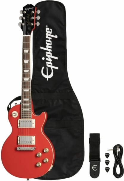 Epiphone Power Les Paul Lava Red junior guitar m. tilbehør - Image 3