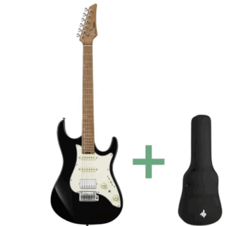 Donner DST-550 el-guitar metallic black m. gigbag