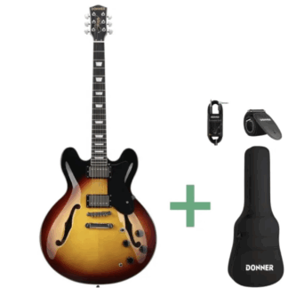 Donner DJP-1000D el-guitar sunburst m. gigbag +