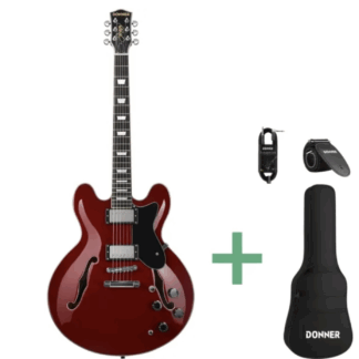 Donner DJP-1000D el-guitar cherry red m. gigbag +