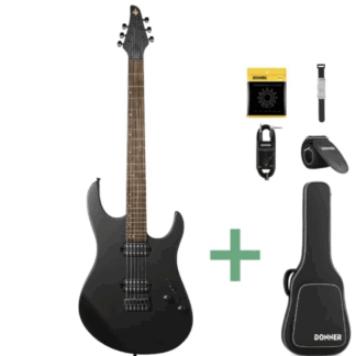 Donner DMT-100 B el-guitar sort m. gigbag +