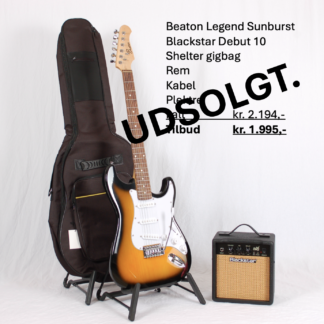 Søvads Guitarpakke 1.  El-guitar m. forstærker og tilbehør.