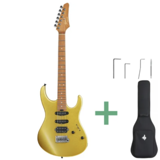 Donner DST-700 el-guitar gold m. gigbag