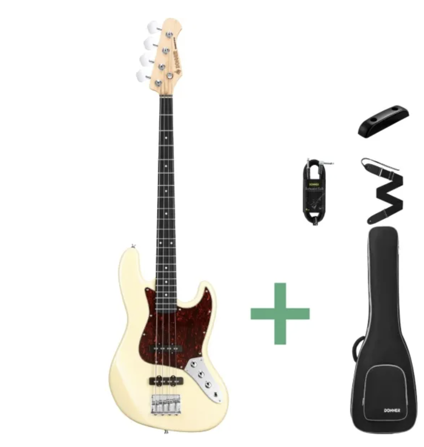 Donner DJB-510B el-bas olympic white m. gigbag og tilbehør