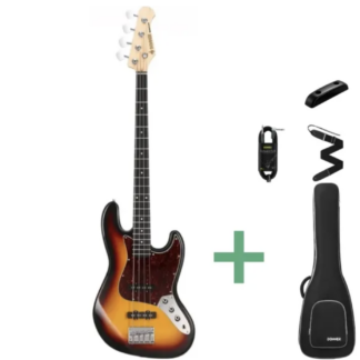 Donner DJB-510D el-bas sunburst m. gigbag og tilbehør