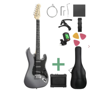 Donner DST-80 el-guitar pakke matton black m. tilbehør